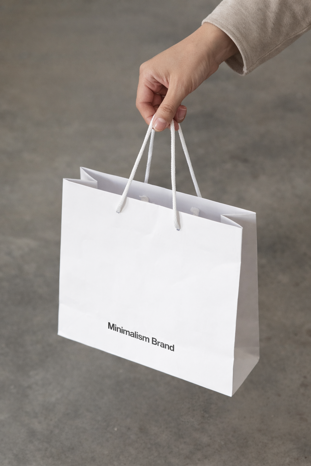 01125 Bolsas de lujo 170 g 32x27x10+5 blanco mate asas de cordones Minimalism Bolsalea V2