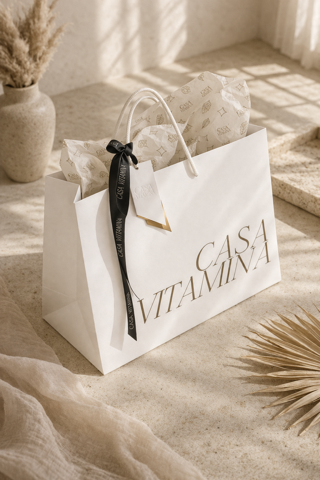 Bolsa de papel color blanco para negocios