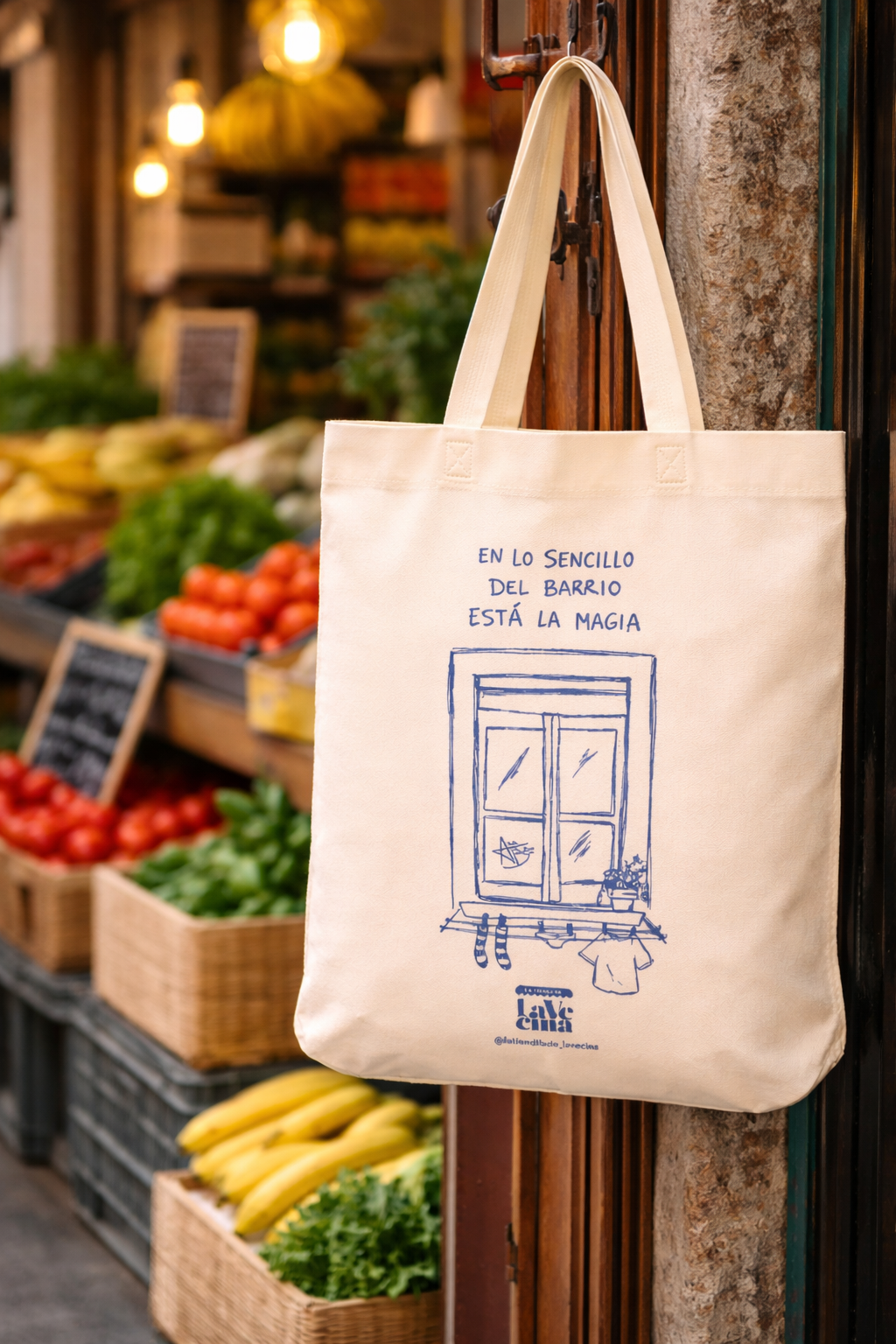 bolsa de tela de color blanco con asas para tiendas y comercios