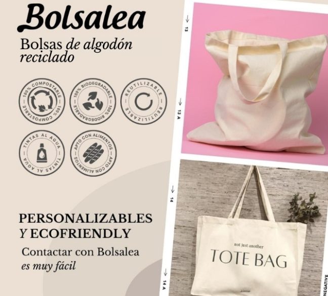 Bolsa de algodón reciclado personalizables y ecofriendly