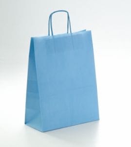 Bolsa de papel azul para regalo