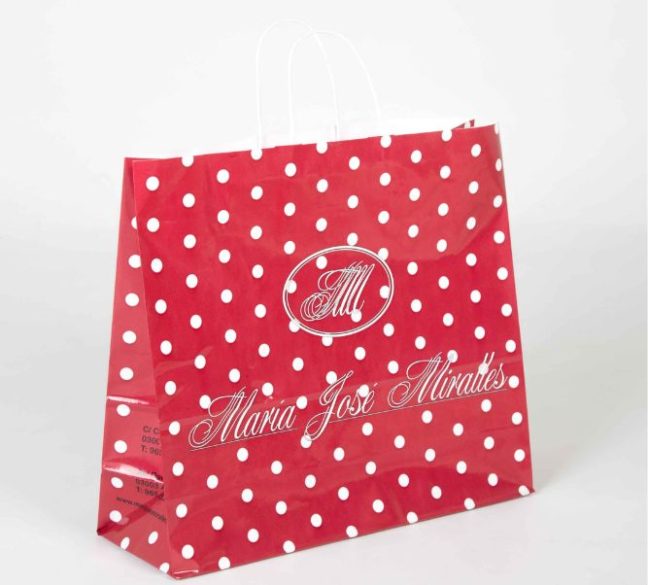 Bolsas de papel para tiendas de color rojo