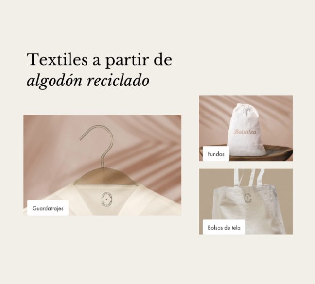 Productos textiles hechos de algodón reciclado