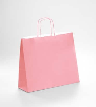 bolsa papel apaisada en color rosa
