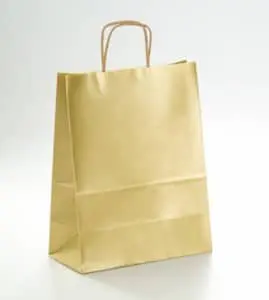 Bolsa de lujo de papel satinado de color de oro