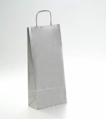 bolsas para dos botellas en color plata