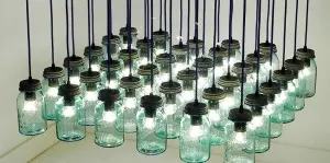 lámparas con botellas