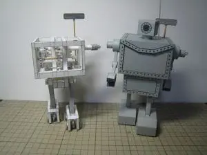 robots hechos de papel