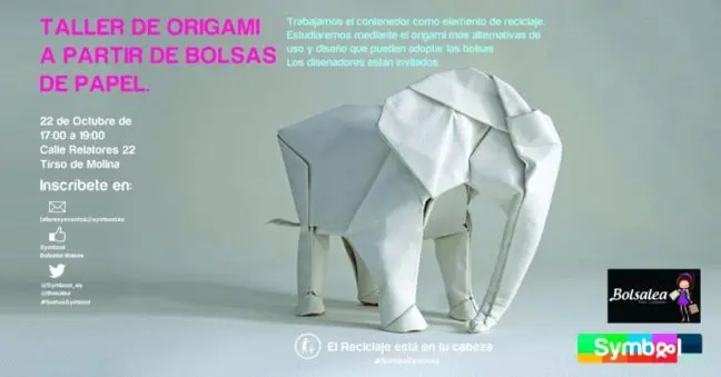 taller de origami con bolsas