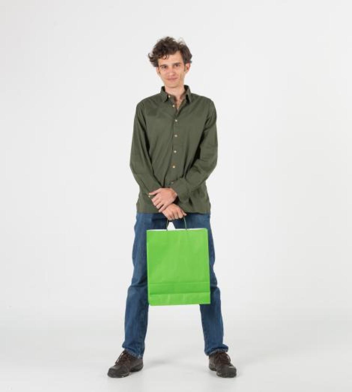 Bolsas de papel medianas blancas impresas