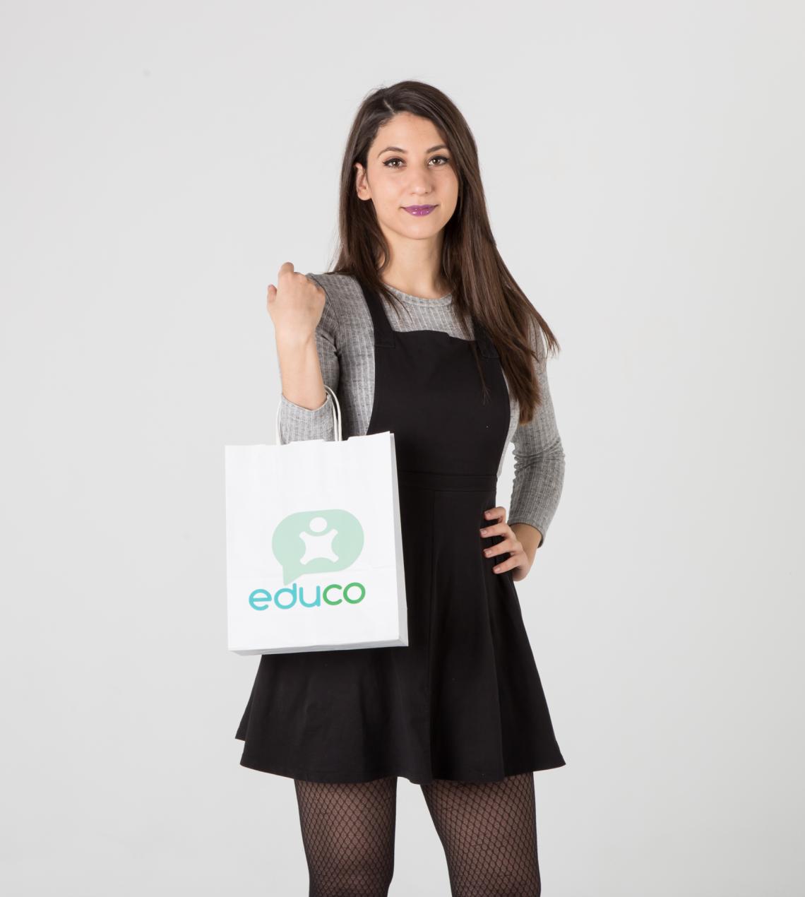 Bolsas de papel blancas con logo