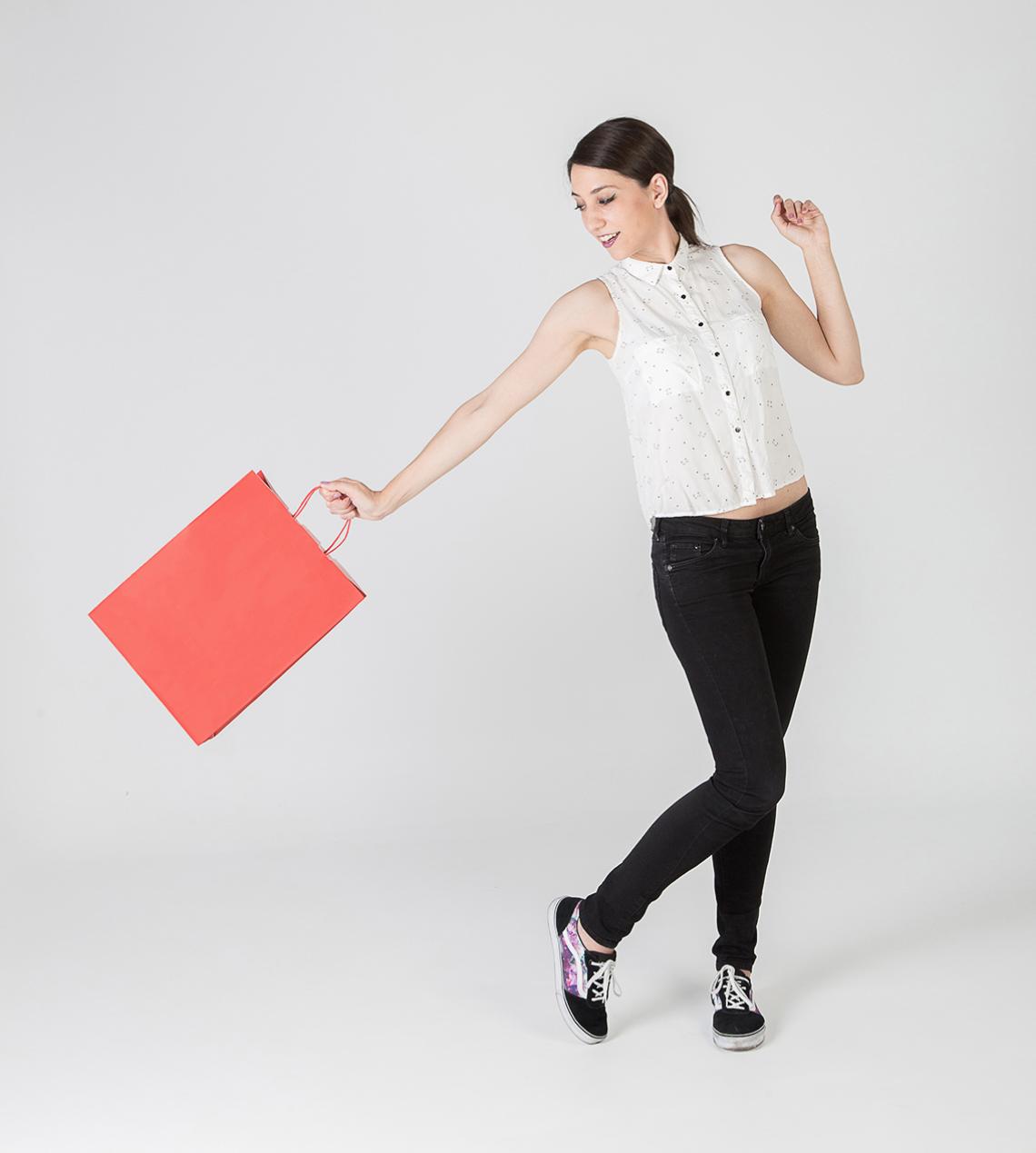 Bolsas medianas de color rojo