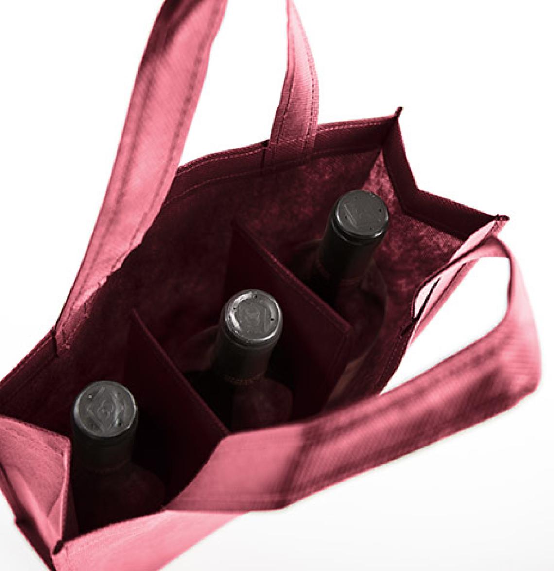 Bolsas de tela para tres botellas 27x30x9