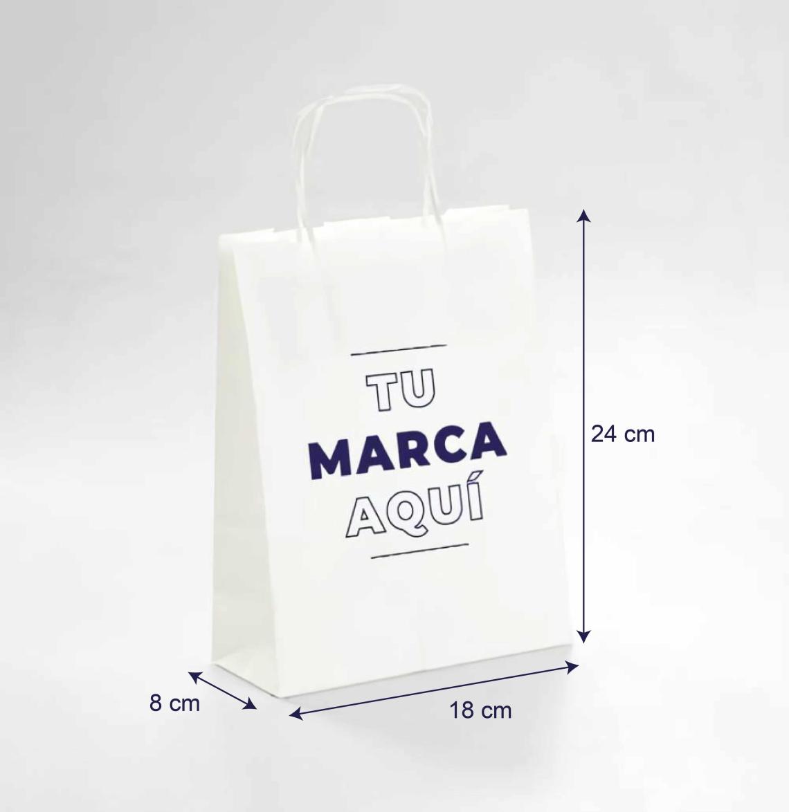 Bolsas de papel blancas baratas 18x24x8