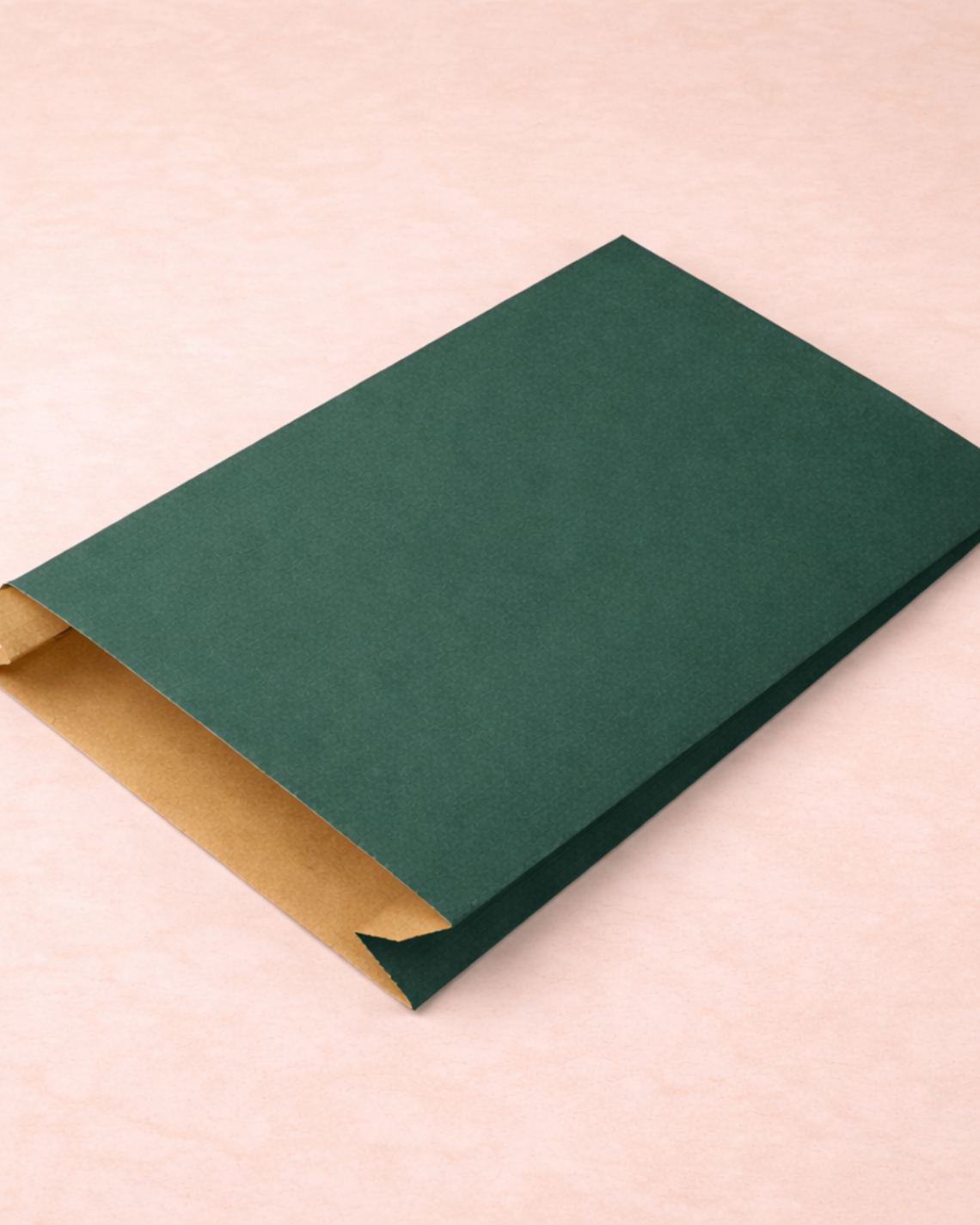 Sobres de papel con fuelle lateral kraft verde