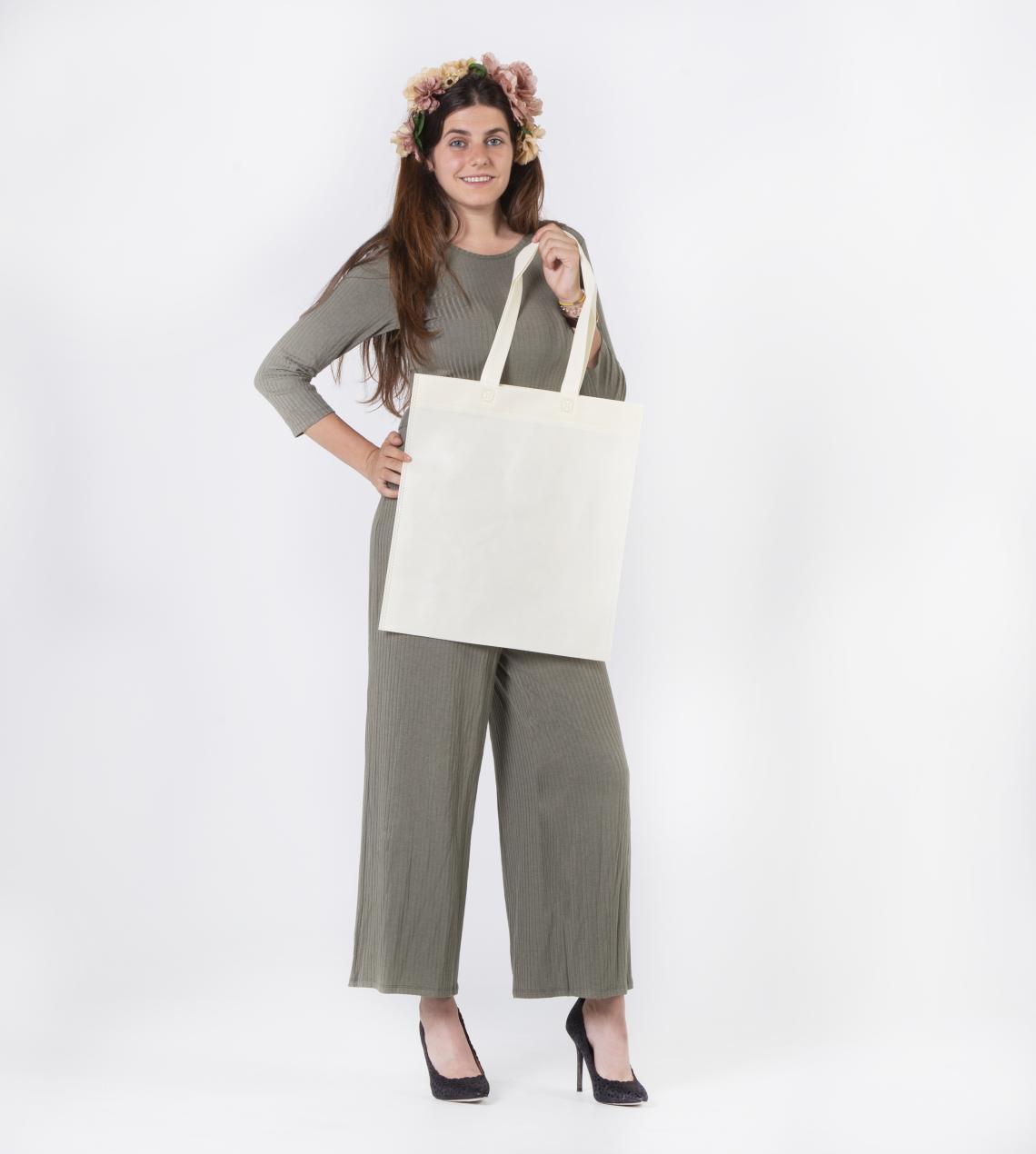 Bolsas de tela mediana termosellada con asas largas 38x42