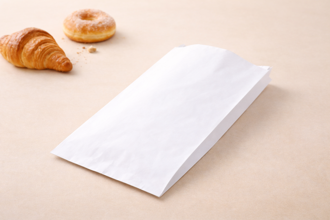 Sobres de papel kraft con una barra de pan dentro