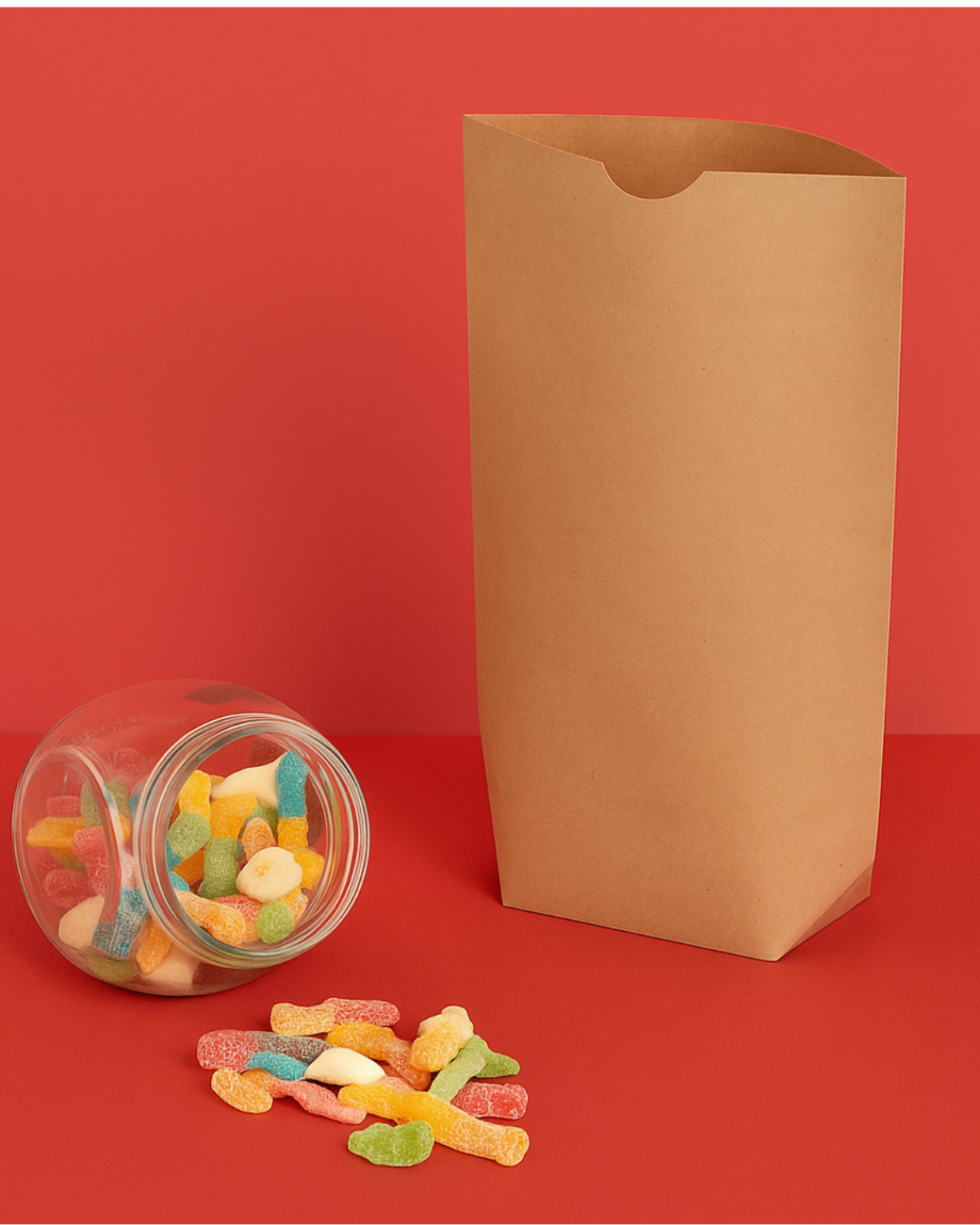 Bolsas sin asas pequeñas con unos cruasanes