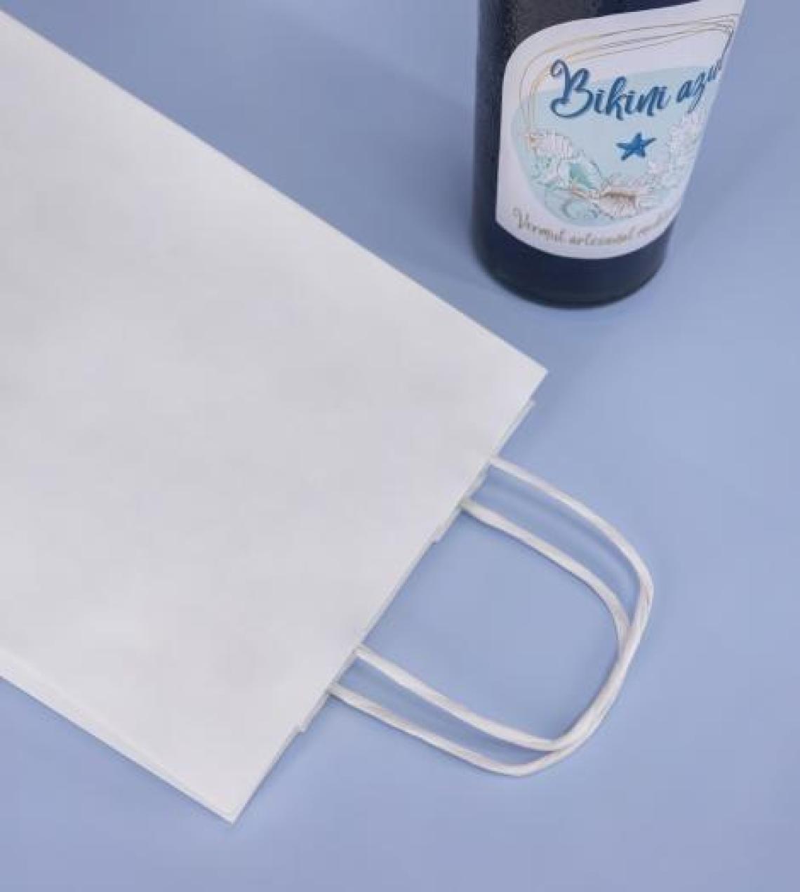 Bolsa de papel ecológico para botellas 18x39x8
