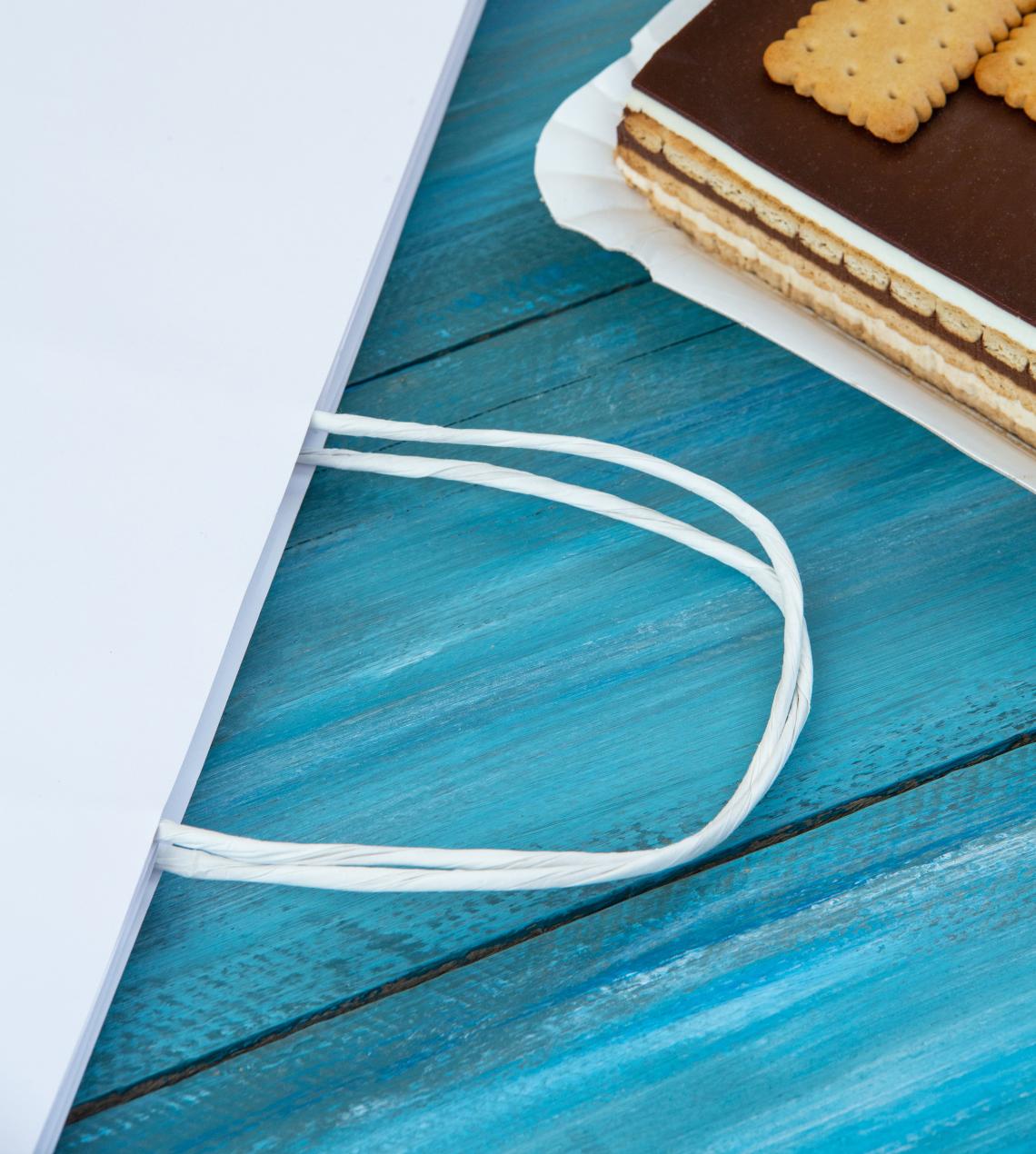 Bolsas de papel de base ancha para pastelerías blancas