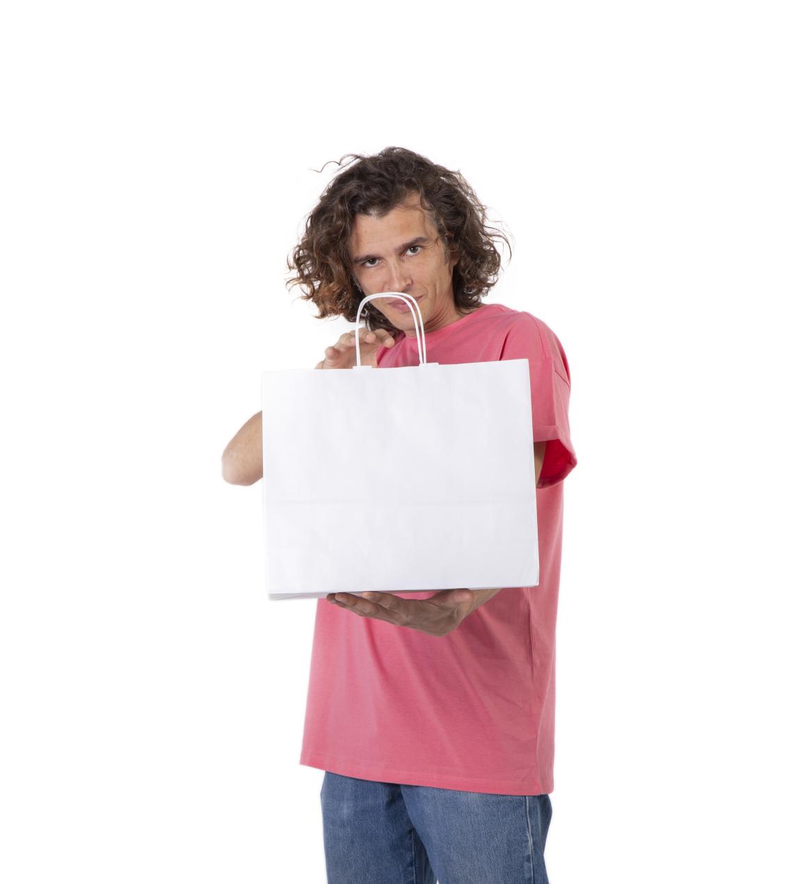 Bolsas de papel medianas de color blanco