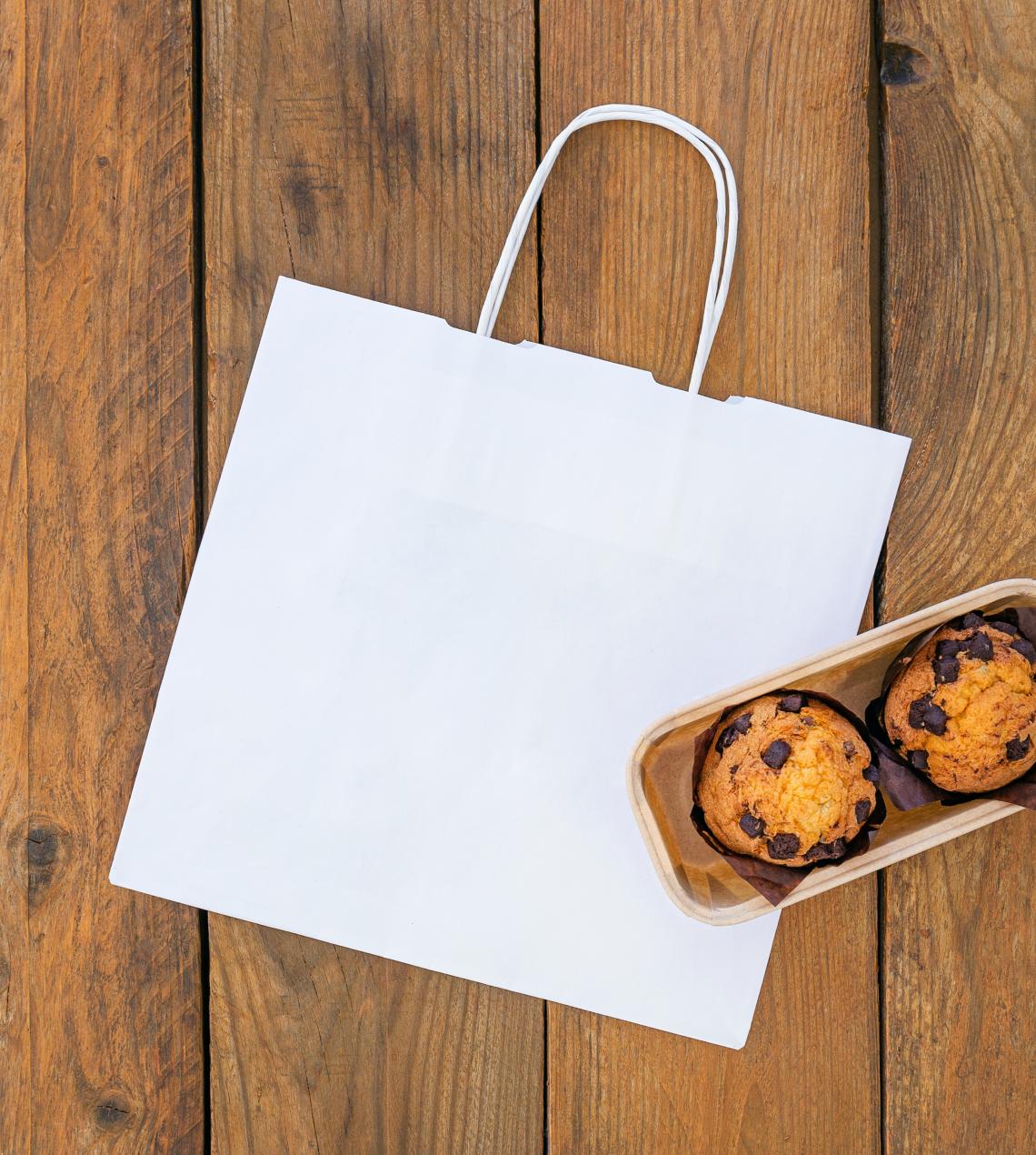 Bolsas de papel blanco take away 27x26x14