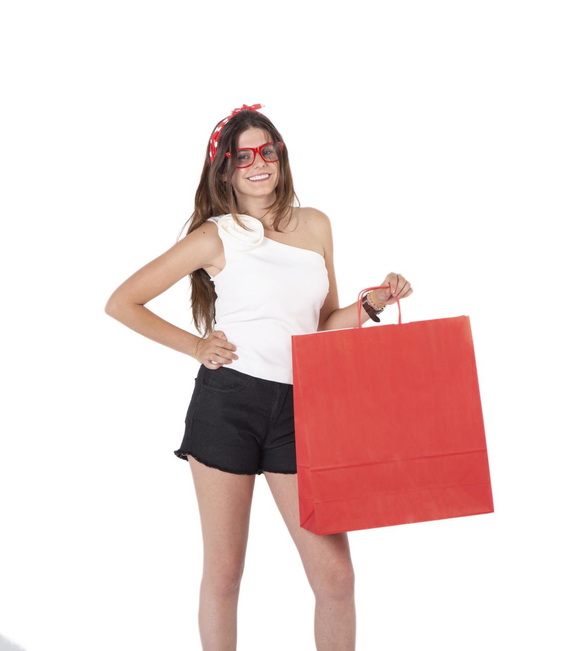 Bolsas rojas grandes de papel ecológicos