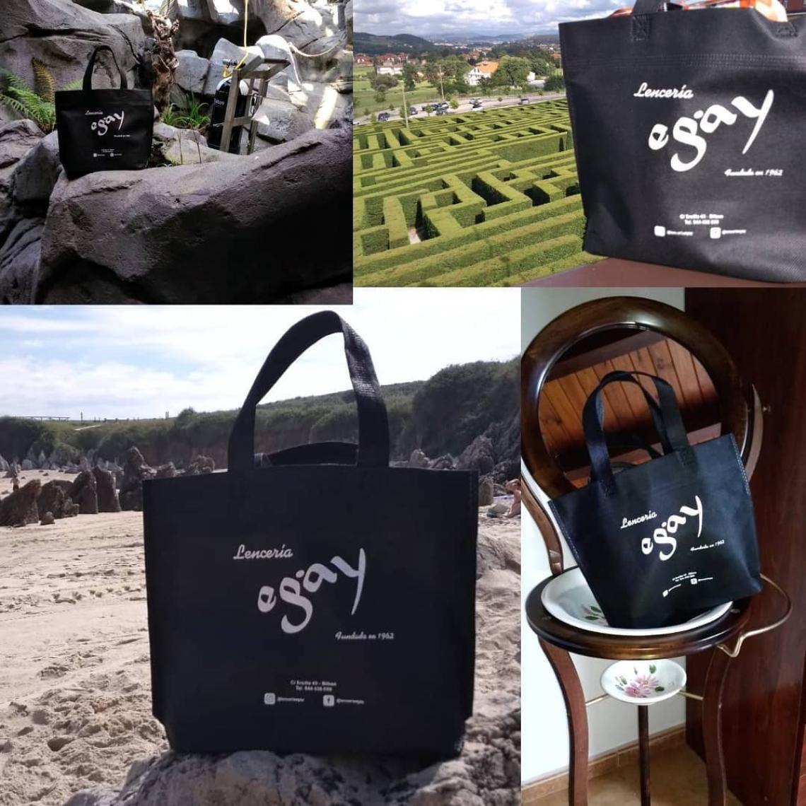 Bolsas de tela negras 34x26x8