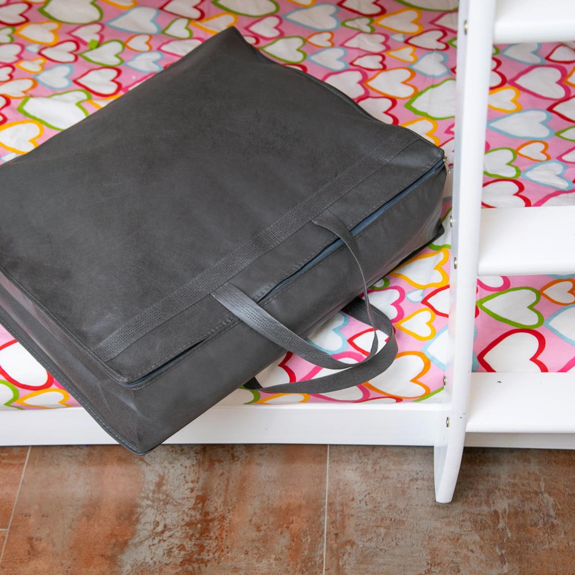 Bolsa de tela para guardar edredón gris 88x55x35