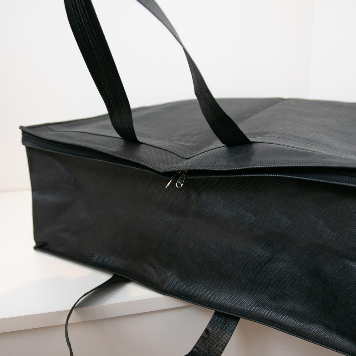 Bolsa con asas para meter edredón negro 88x55x35