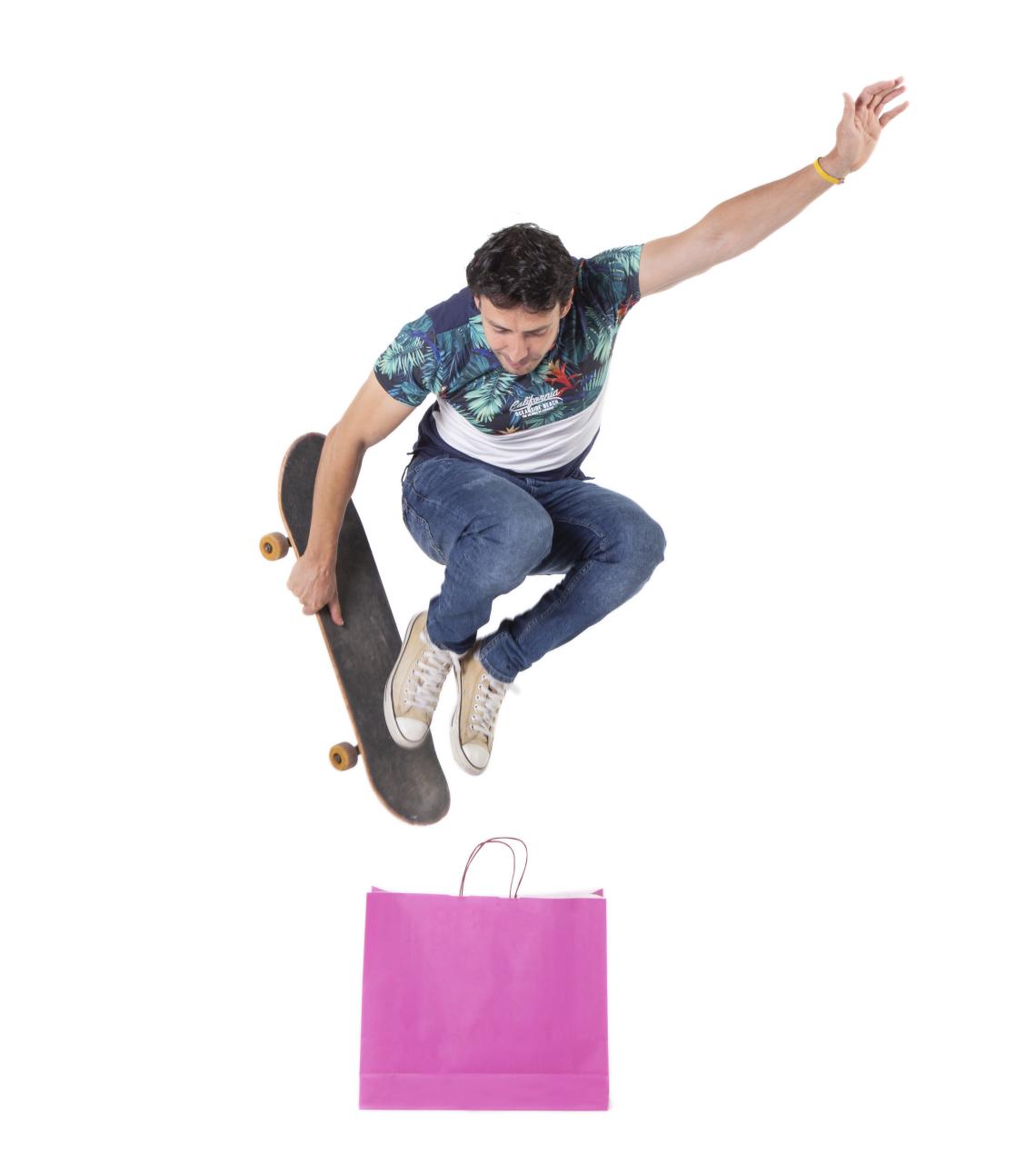 Bolsas de papel fucsia medianas