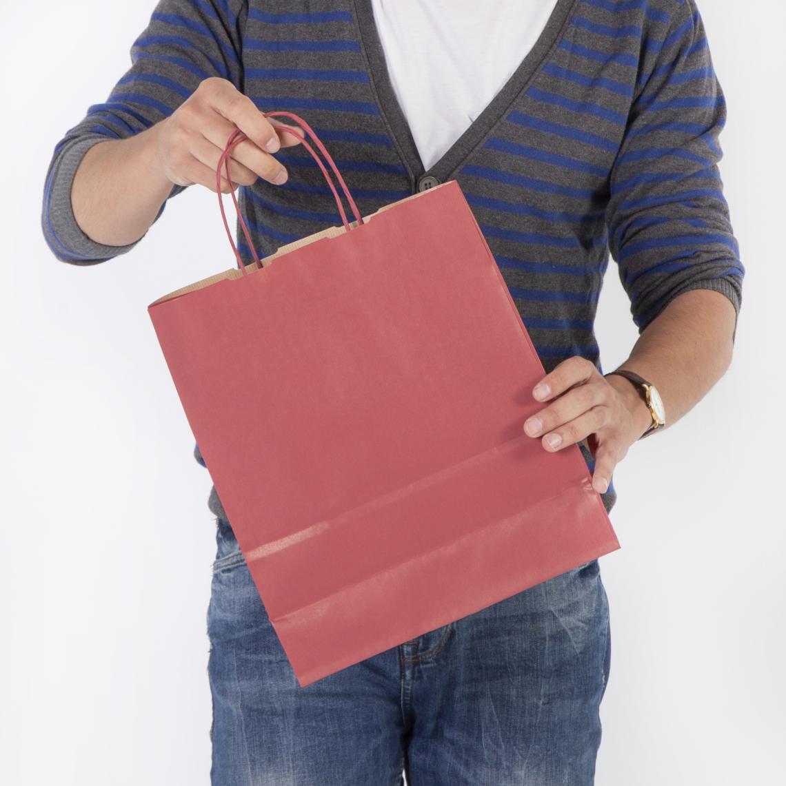 Bolsas de papel burdeos