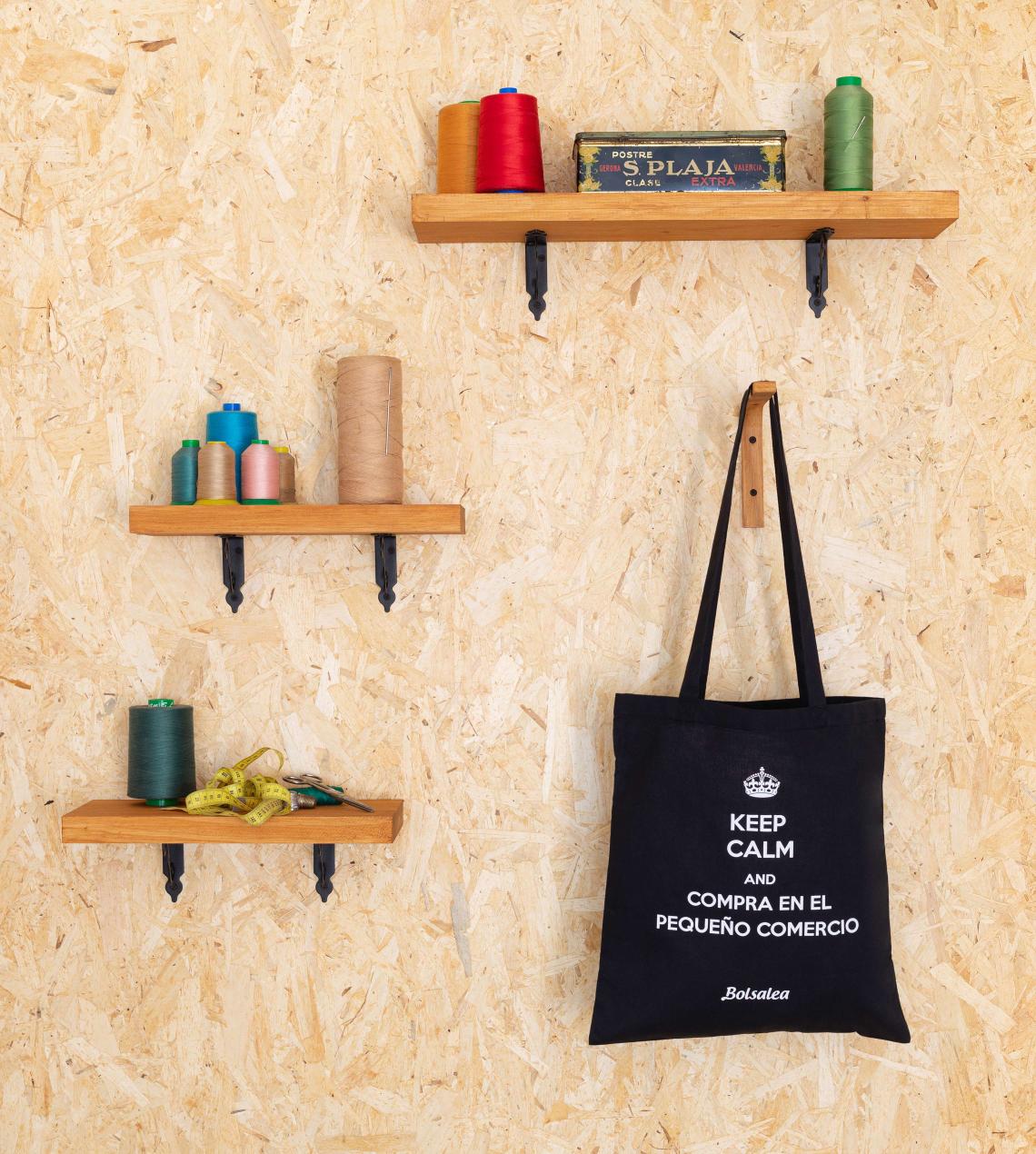 Bolsas de algodón convencional de color negro impresas