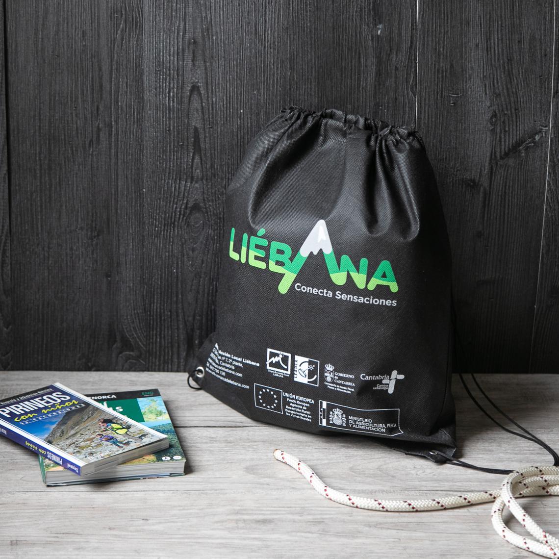 Mochila de cuerdas negra 36x42