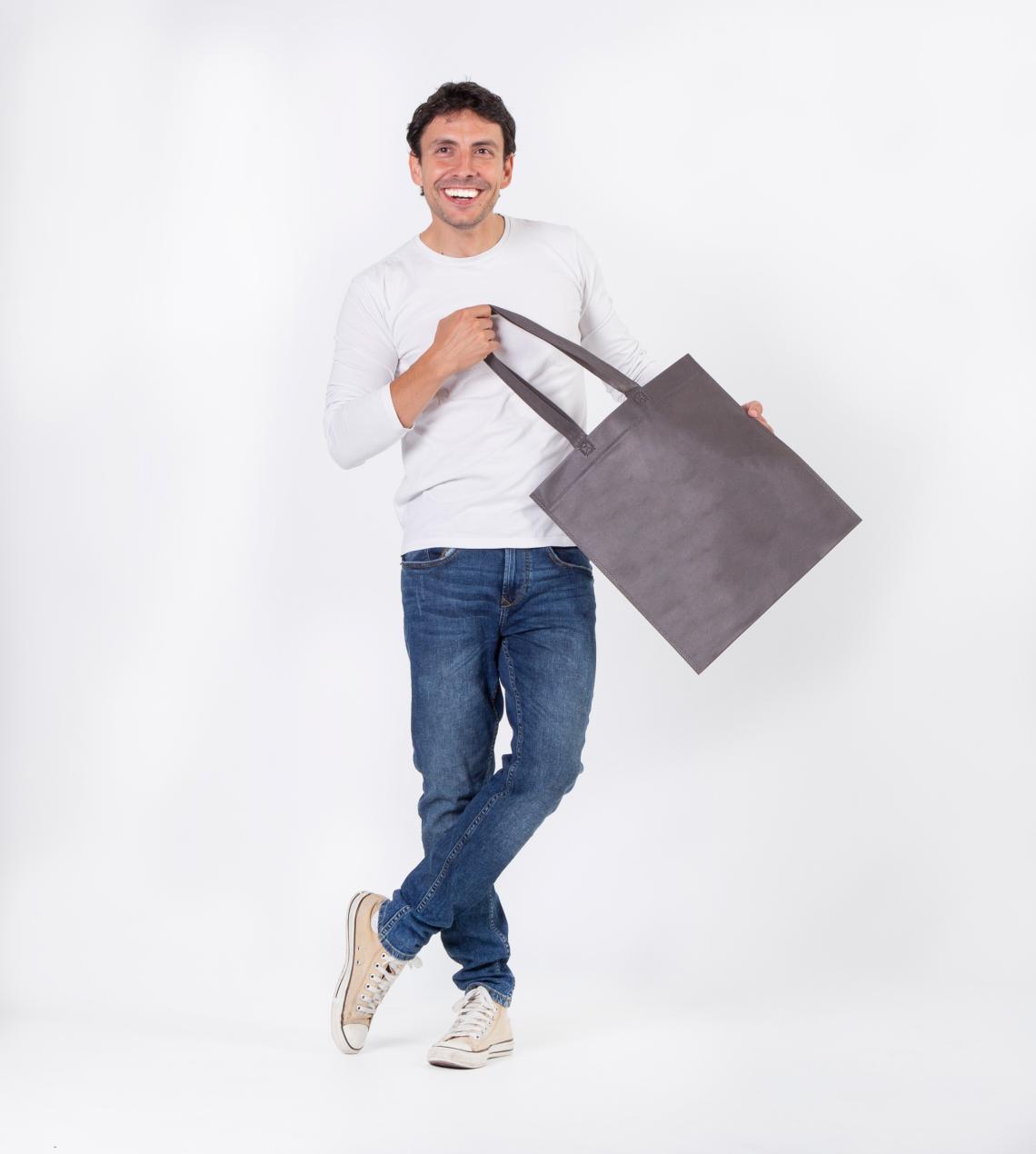 Bolsas de tela mediana termosellada con asas largas 38x42