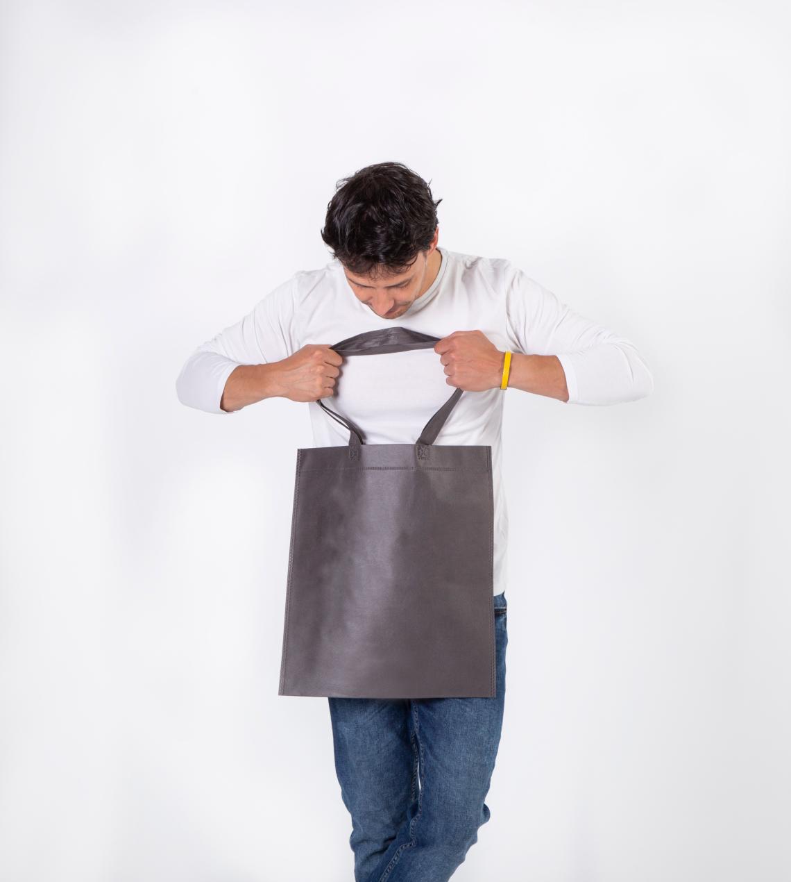 Bolsas de tela mediana termosellada con asas largas 38x42