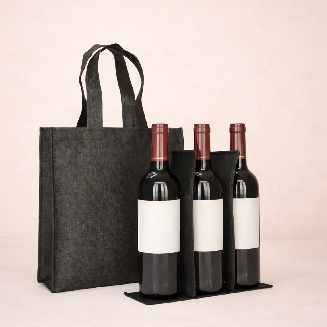 Bolsas de tela para tres botellas 27x30x9