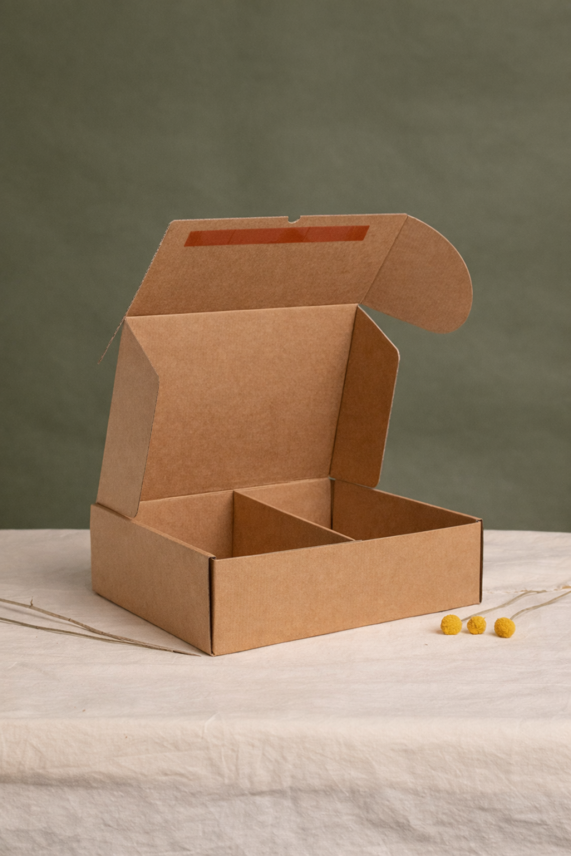 Cajas de cartón reciclado con separador para ecommerce 29x25x12 | Fabricadas por personas con discapacidad intelectual