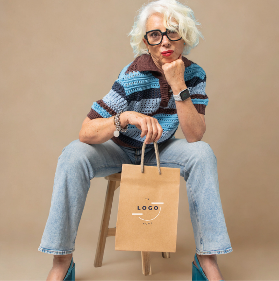 Bolsas de papel con asas de cordón