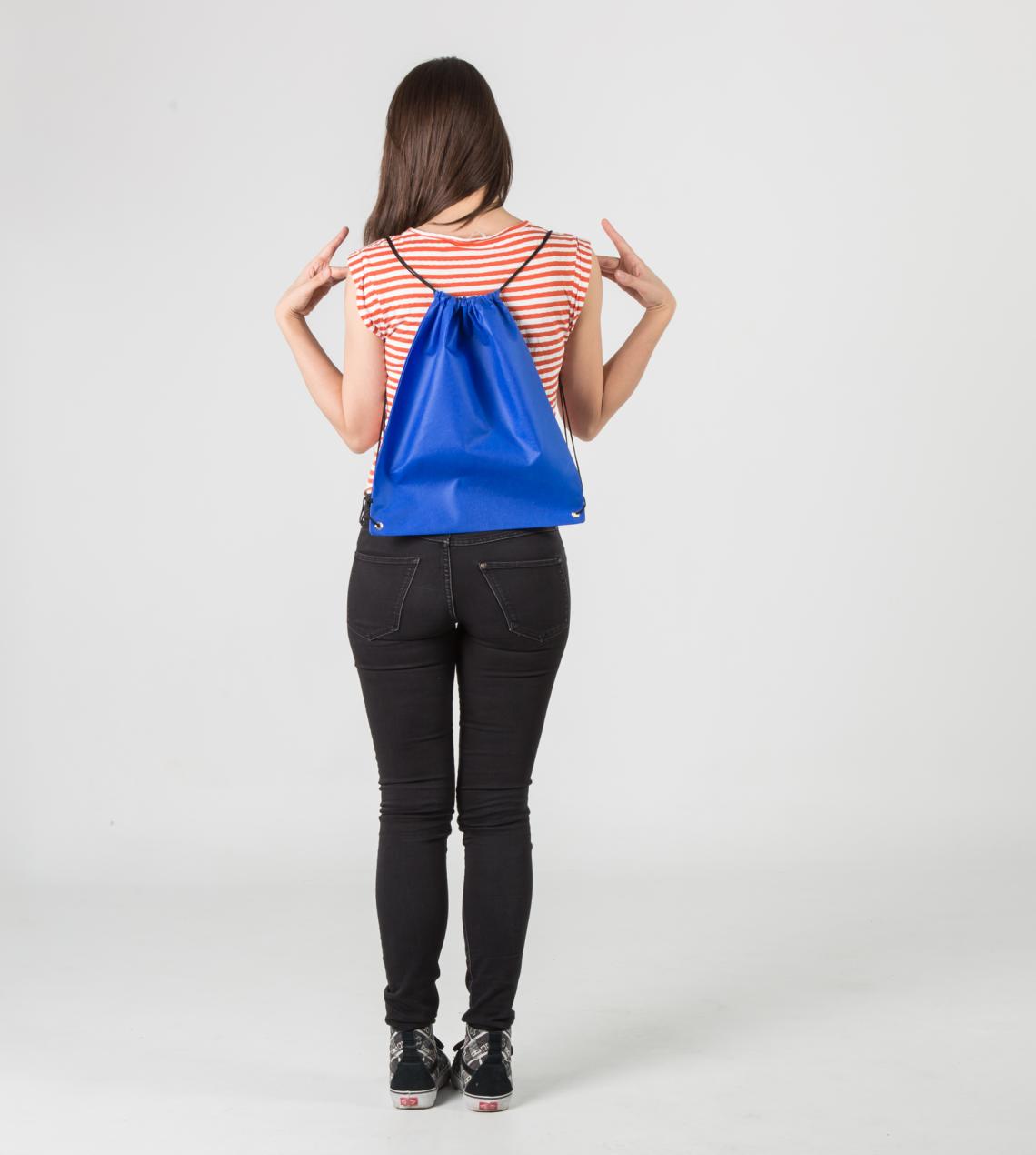 Mochila de cuerdas azul 36x42