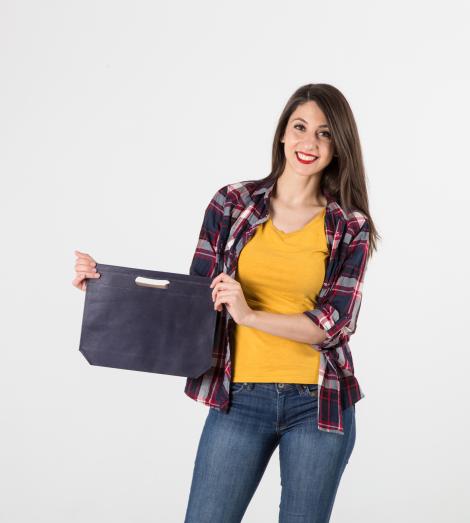 Bolsas tejido asa troquel 34x26x8