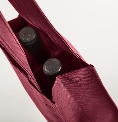 Bolsas de tela para dos botellas 18x30x9 Tejido reciclado