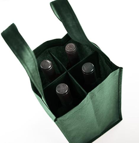 Bolsas para cuatro botellas 18x30x18 Tejido reciclado. Made In Spain