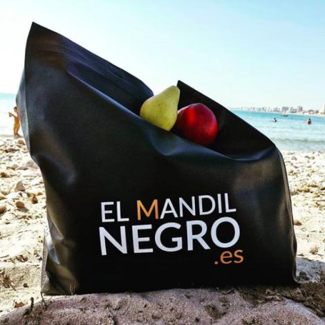 Venta de bolsas de tela con fuelle negras Bolsas de tela con fuelle negras impresas