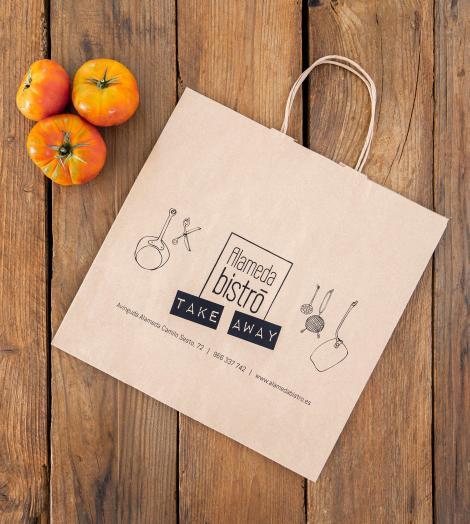 Bolsas de papel reciclado take away 32x32x20