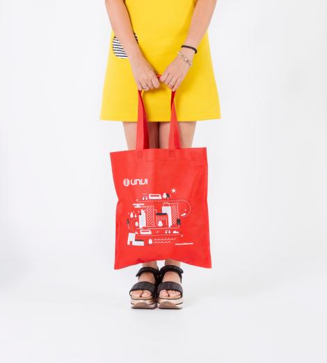 Bolsas de tela mediana termosellada con asas largas 38x42 Bolsas de tela mediana termosellada con asas largas 38x42