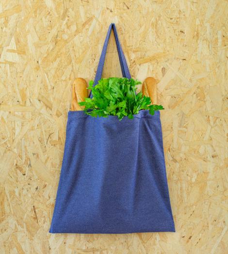 Bolsa de tela vaquera de algodón para la compra 38x42 Bolsa de tela vaquera de algodón para la compra 38x42