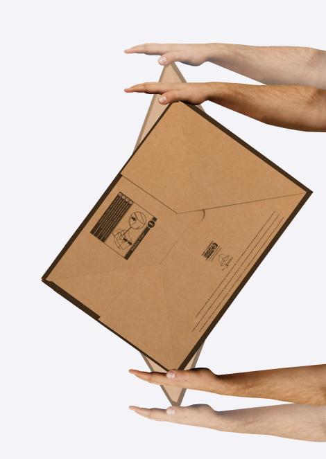Cajas para envíos montaje fácil 20x20x10 Material Compostable. Made In Spain