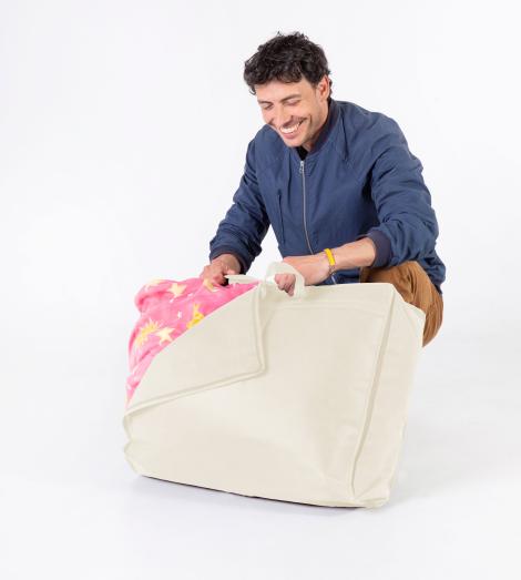 Bolsa para guardar edredón de color hueso 55x45x15