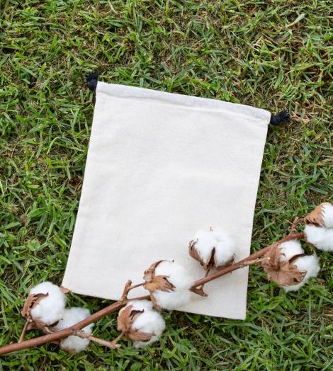 Sacos de algodón orgánico con cierre por dos lados 150 g 20x25. Fabricados por mujeres en riesgo de exclusión social